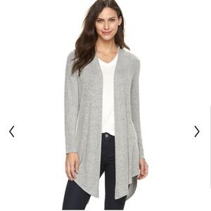 Apt. 9 Gray Split Back Cardigan Long Sleeve Size Medium